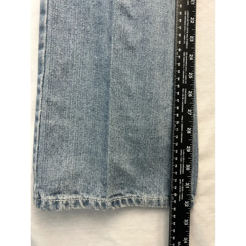 Montero Jeans Mens 36x32 Blue Distressed Ripped Straight Y2K Denim Flap Pocket
